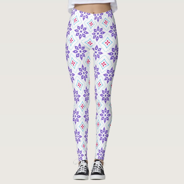 Modern Blommigt Leggings (Framsida)