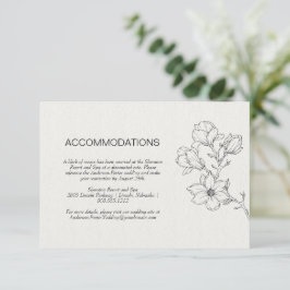 Modern Blommigt Line Art Ivory Bröllop Inbjudningar