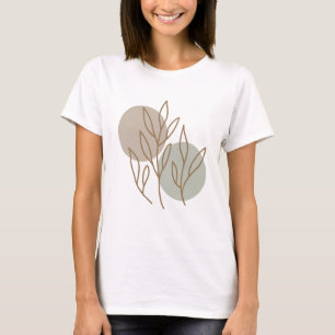 Modern Blommigt Line Art Teckning för minimalistis T Shirt