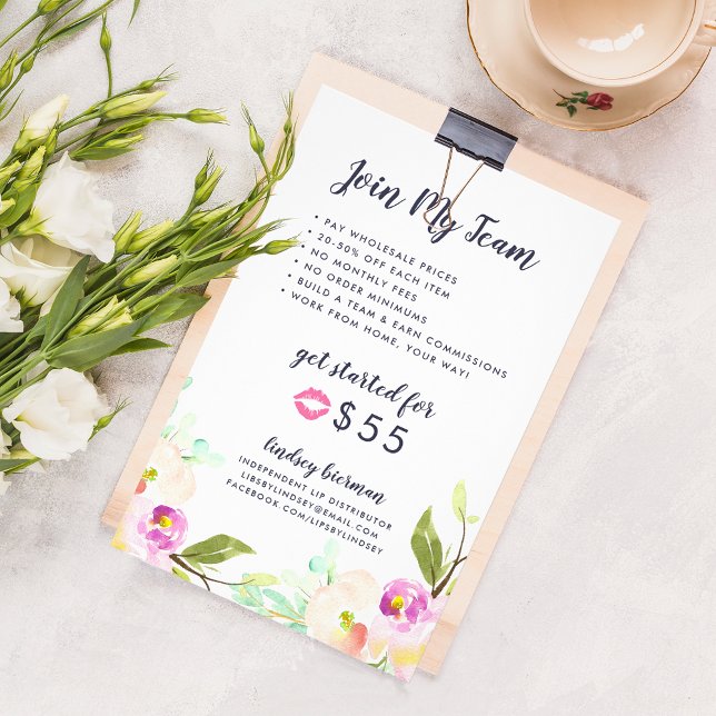 Modern Blommigt Lip Product Distributor-marknadsfö Flygblad (Skapare uppladdad)