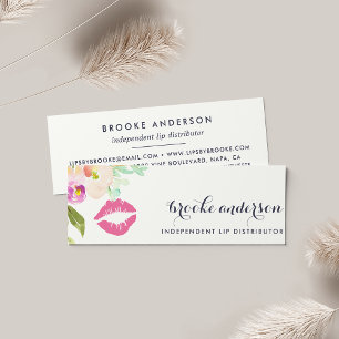 Modern Blommigt Lip Product Distributor Mini Visitkort