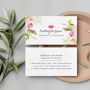 Modern Blommigt Lip Product Distributor Visitkort