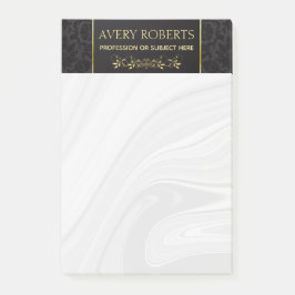 Modern Blommigt Luxury Black guld-damaskklass Post-it Block