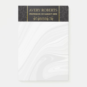 Modern Blommigt Luxury Black guld-damaskklass Post-it Block
