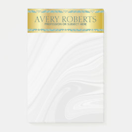 Modern Blommigt Luxury cyan guld damask Classy Post-it Block