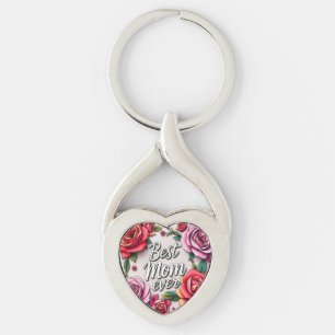 Modern Blommigt - lyxgifts samling Twisted Heart Silverfärgad Nyckelring