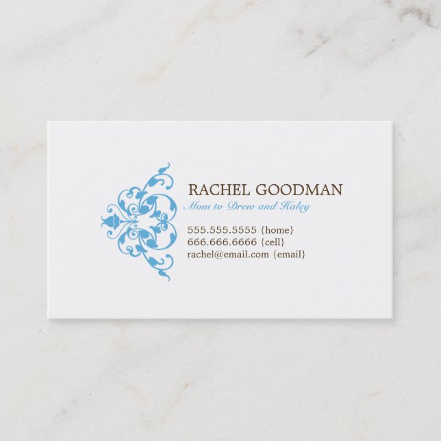 Modern Blommigt Mamma Card/personligt Telefonkort (Framsida)