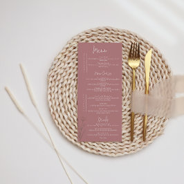 Modern Blommigt Mauve Bröllop Meny