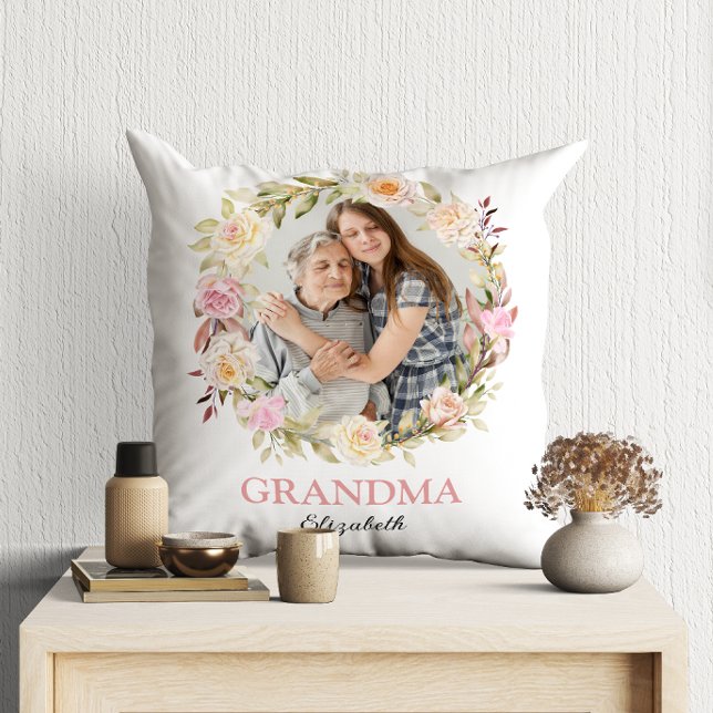 Modern blommigt med vattenfärg, morma 2 foton kudde (Skapare uppladdad)