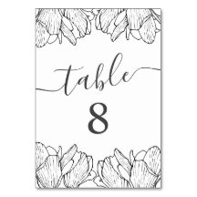 Modern Blommigt - minimalt svartvitt Bröllop