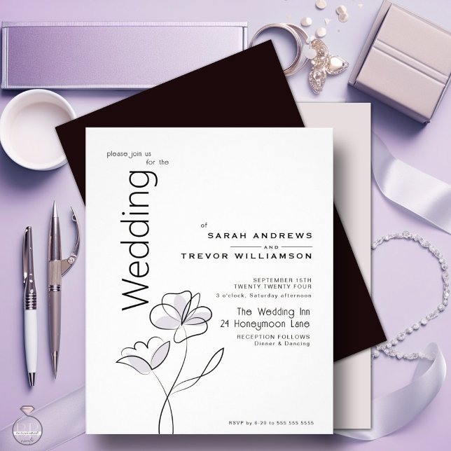 Modern Blommigt, modig inbjudan till dammplommonbr Flygblad (Skapare uppladdad)