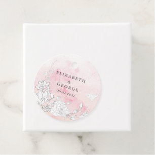 Modern Blommigt Monogram Bröllop Gåvor Etiketter