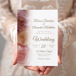 Modern Blommigt-Mörk - Bröllopsinbjudan till Carmi Inbjudningar