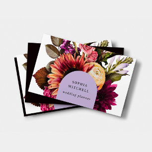 Modern Blommigt Mörk Färg och Elegant Visitkort