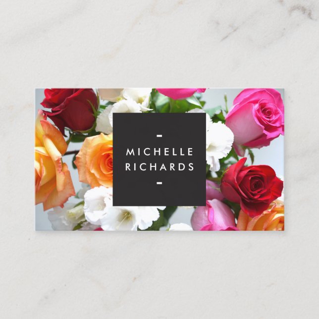 MODERN BLOMMIGT MOTIF for EVENT PLANNERS m.m. Visitkort (Framsida)