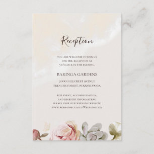 Modern Blommigt Mottagning av Marble bröllop Tilläggskort
