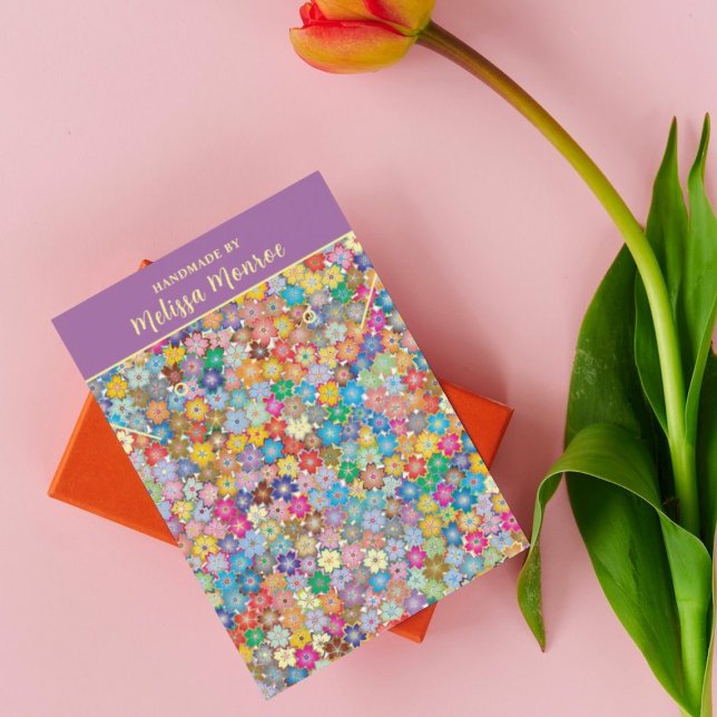 Modern Blommigt Necklace Juvelry Visning Card Visitkort (Skapare uppladdad)