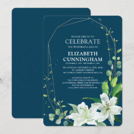 Modern Blommigt- och blomsterminnesstund Inbjudningar