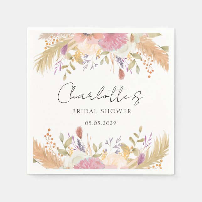 Modern blommigt pappersservett (Framsidan)