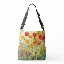 Modern Blommigt Poppies Crossbody Bag