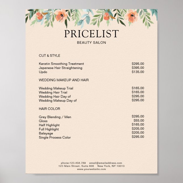 Modern Blommigt Preislyssning Poster (Framsidan)