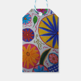 Modern Blommigt Presentetikett