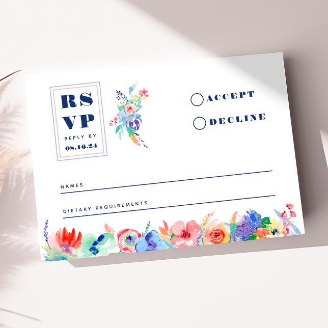 Modern Blommigt Rainbow LGBTQ-Bröllop OSA Kort (Skapare uppladdad)