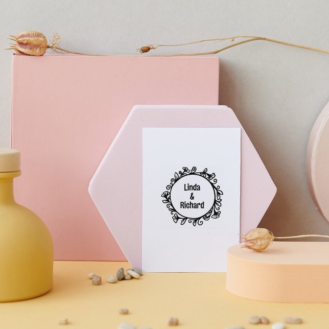 Modern Blommigt Ram, Bröllop Stämpel (Skapare uppladdad)