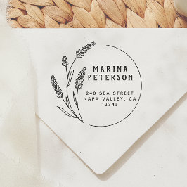 Modern Blommigt Ram Namn Returadress för efternamn Självfärgande Stämpel