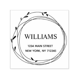 Modern blommigt returadress namn självfärgande stämpel