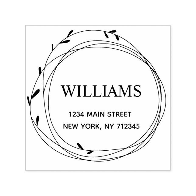 Modern blommigt returadress namn självfärgande stämpel (Design)