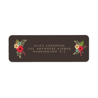 MODERN BLOMMIGT RETURADRESS STICKERS ETIKETT