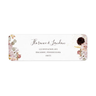 Modern Blommigt Returadressetikett Returadress Etikett
