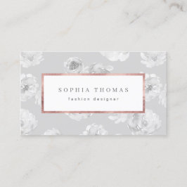 Modern blommigt ro guld professionell men visitkort