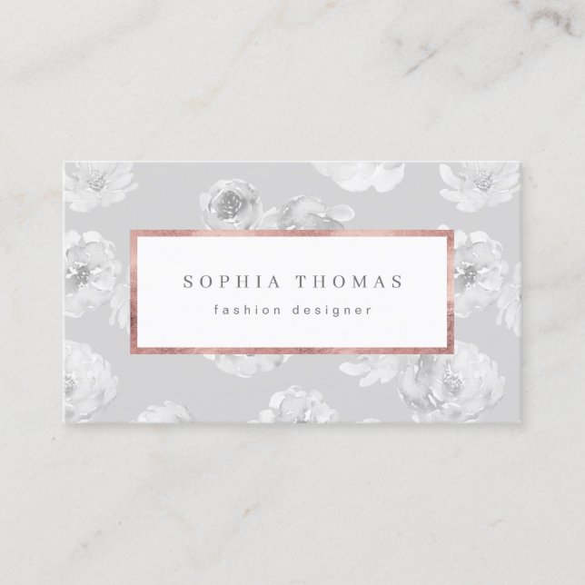 Modern blommigt ro guld professionell men visitkort (Framsida)