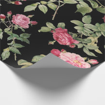 Modern Blommigt Rosa Black Ro