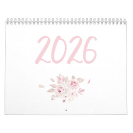 Modern Blommigt Rosa Calendar 2026 Kalender