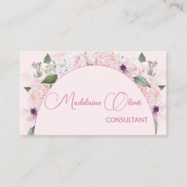 Modern Blommigt Rosa Elegant Feminine QR-kod Visitkort