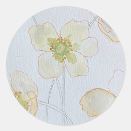 modern blommigt runt klistermärke