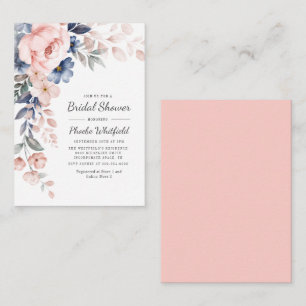 Modern Blommigt, rustik Rosa Blue-Möhippa Anteckningskort