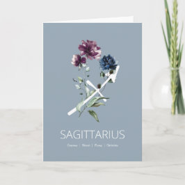 Modern Blommigt Sagittarius Traits Birthday Card Kort