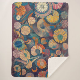 Modern Blommigt Sherpa Blanket