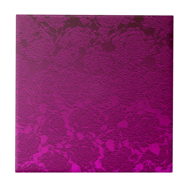 Modern Blommigt Shock rosa Fuchsia Girly Mönster Kakelplatta (Framsidan)