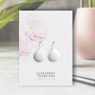 Modern Blommigt Sketch Jewelry Visning med feta pe Visitkort