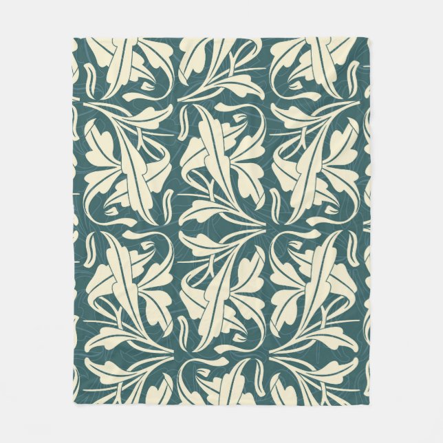 Modern Blommigt: Snyggt Mönster Design. Fleecefilt (Framsidan)
