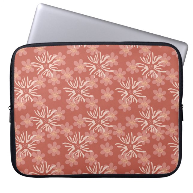 Modern Blommigt - Soft Terracotta Palette Laptop Fodral (Framsidan)