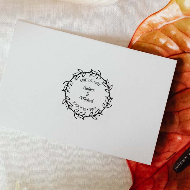 Modern Blommigt Spara datum Bröllop Stämpel (Skapare uppladdad)