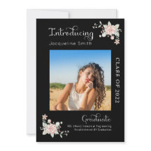 Modern Blommigt Studenten 2022 Fotoinbjudan