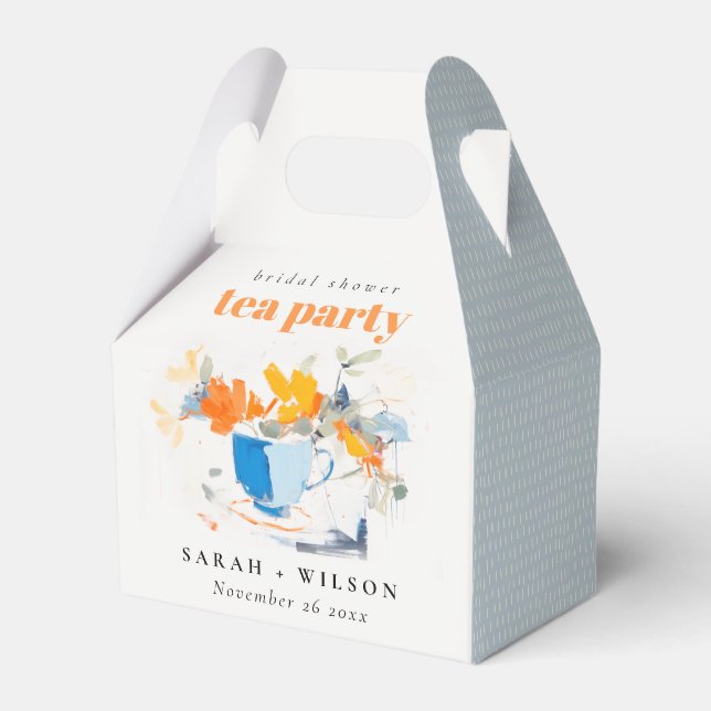 Modern Blommigt Tea Kopp Möhippa Tea Party Presentaskar (Framsidan Sidan)