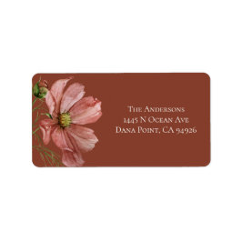 Modern Blommigt Terracotta Bröllop Adressetikett
